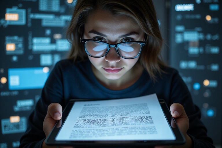 Illustration of a person reading a book about intellectual property